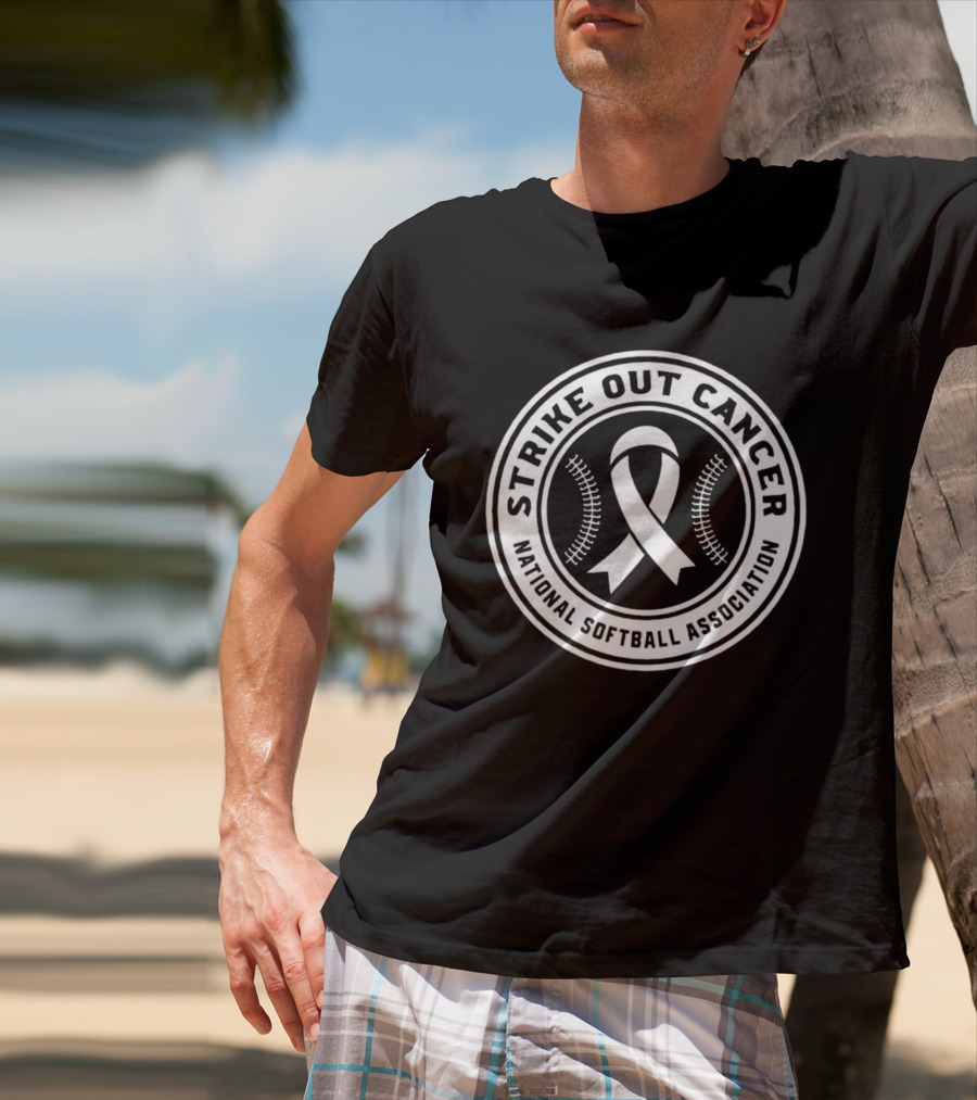Strike Out Cancer National Softball Association Ribbon T-Shirt
