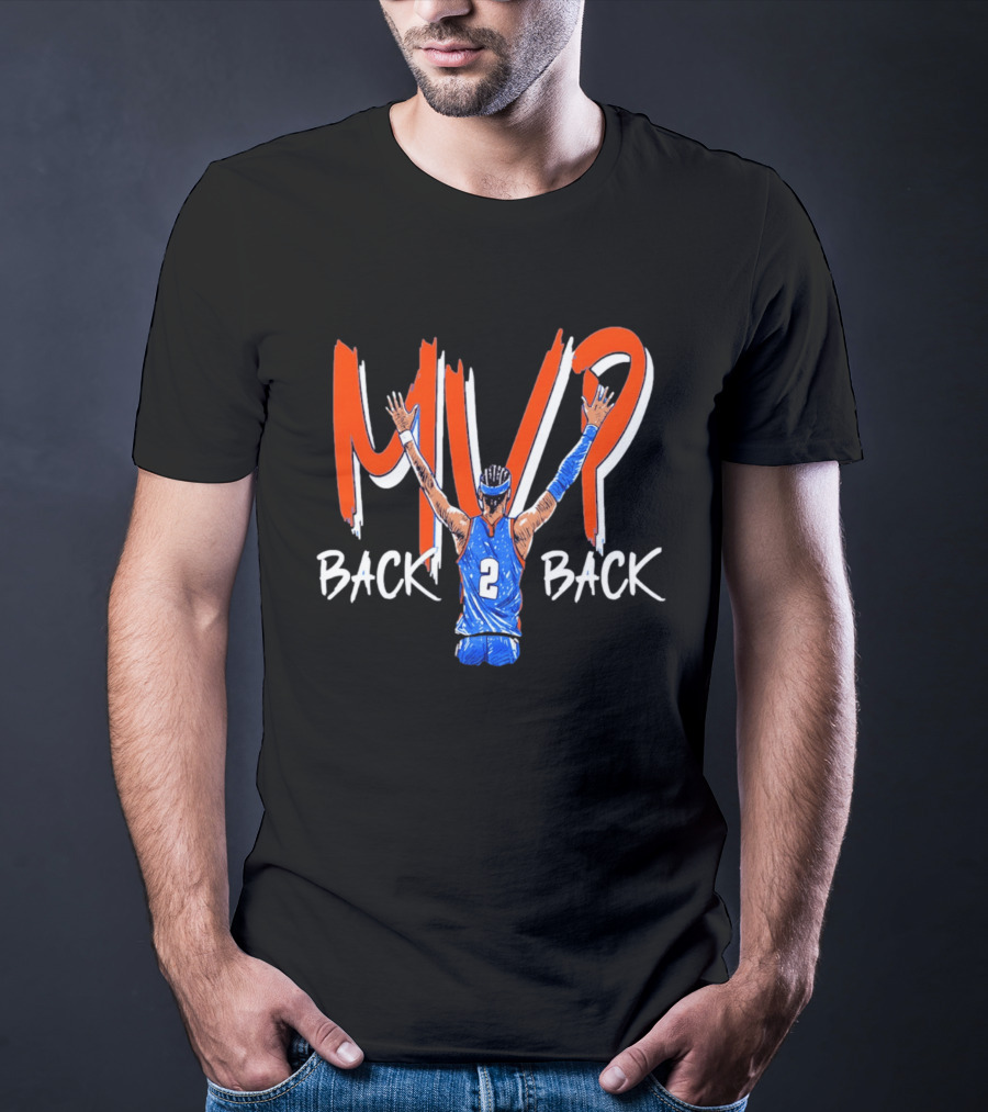 Shai Gilgeous Alexander OKC Thunder Back 2 Back NBA MVP 2026 Drip T-Shirt