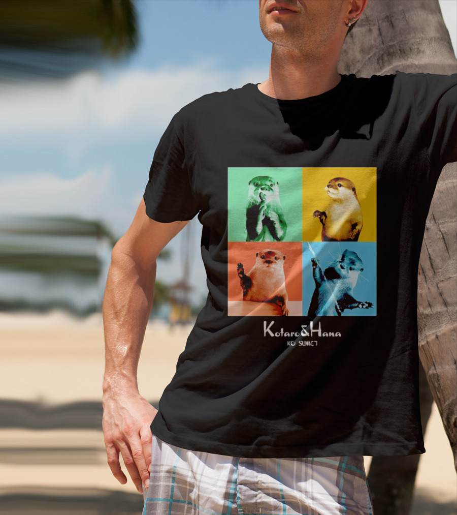 Kotaro And Hana Otters Pop Art Kotsumet T-Shirt