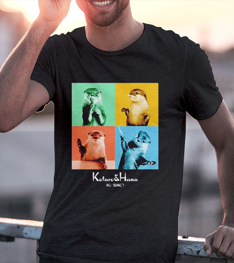 Kotaro And Hana Otters Pop Art Kotsumet T-Shirt