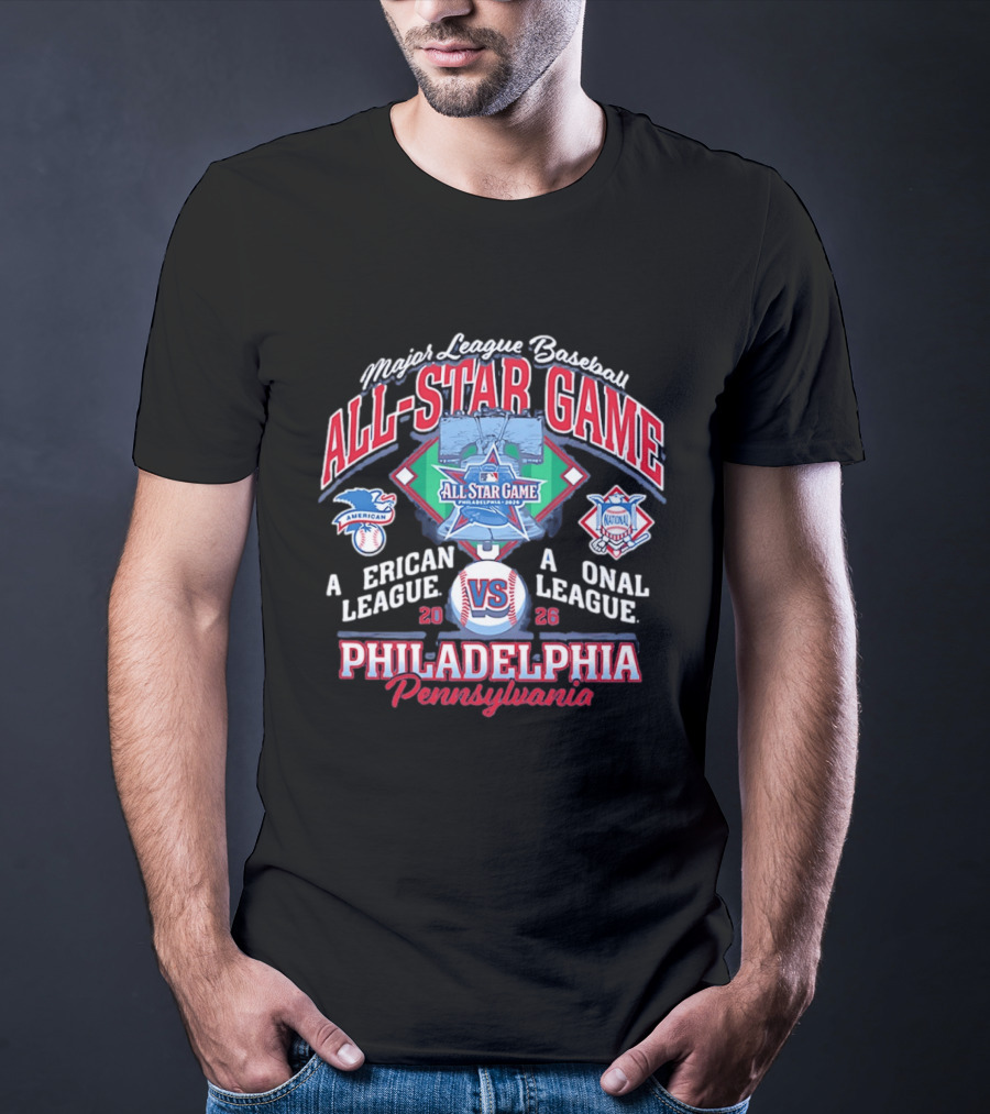 Major League Baseball 2026 All Star Game Philadelphia Pennsylvania American Vs National League T-Shirt