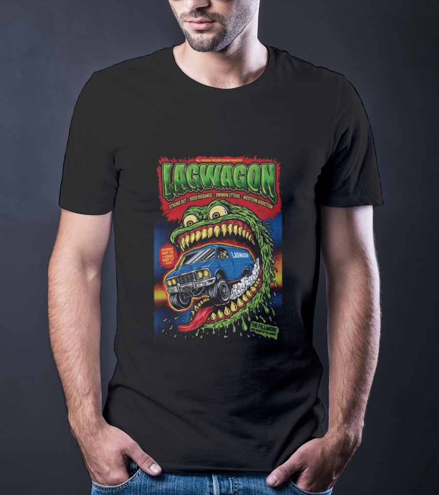 Bill Graham Presents Lagwagon Strung Out Good Riddance Swingin Utters Western Addiction The Fillmore San Francisco May 16 17 2026 Van Monster T-Shirt