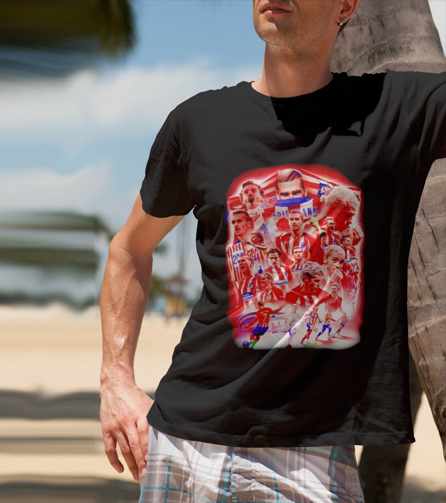 Atlético De Madrid Antoine Griezmann Fan Collage 2026 T-Shirt