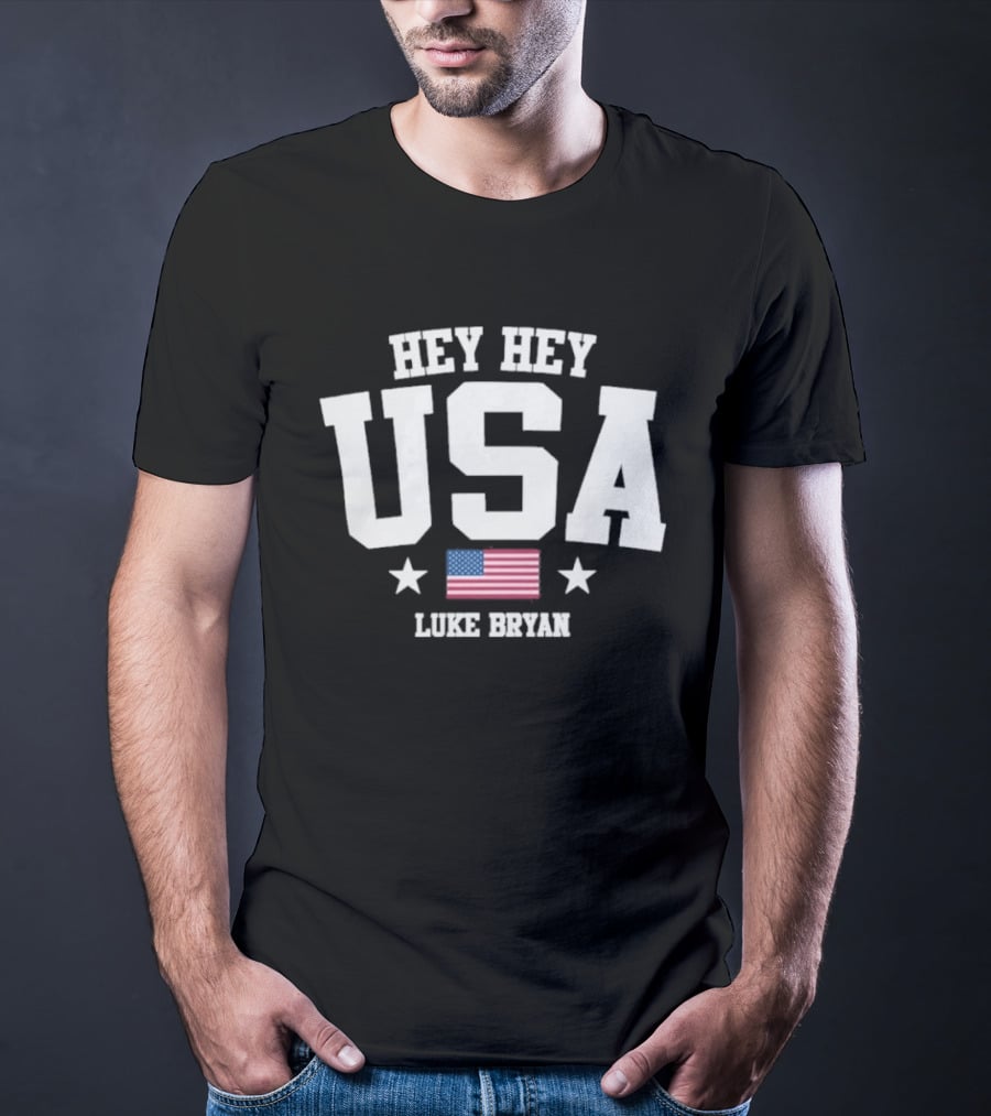 Hey Hey USA Luke Bryan American Flag Stars T-Shirt