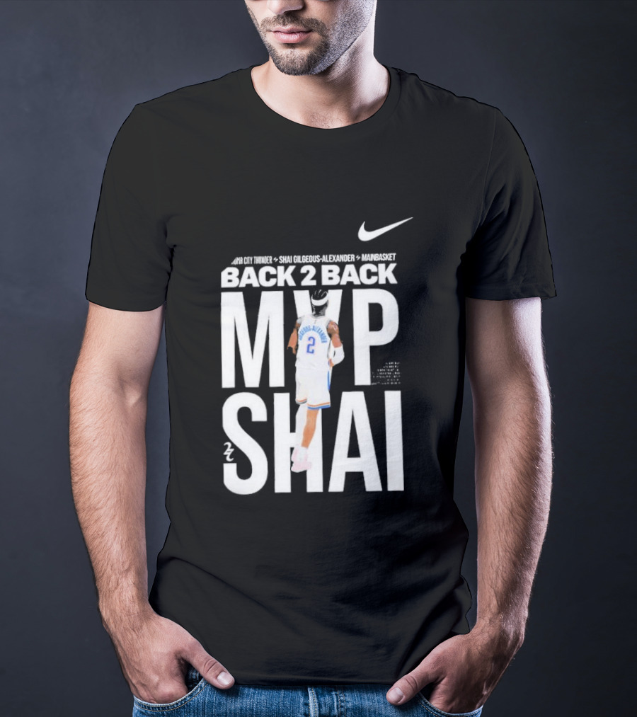SGA Shai Gilgeous Alexander Back 2 Back MVP OKC Thunder Nike T-Shirt