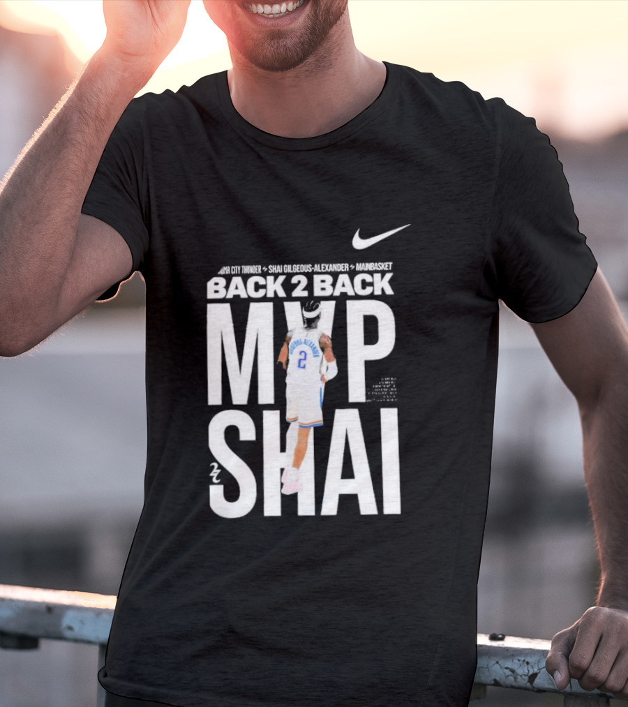SGA Shai Gilgeous Alexander Back 2 Back MVP OKC Thunder Nike T-Shirt