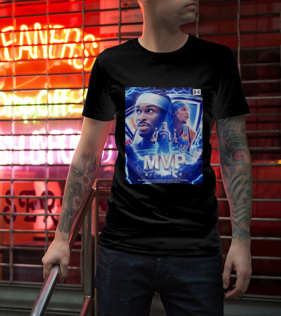 Shai Gilgeous Alexander MVP Thunder 2024 Electrifying Tribute B/R Edition T-Shirt