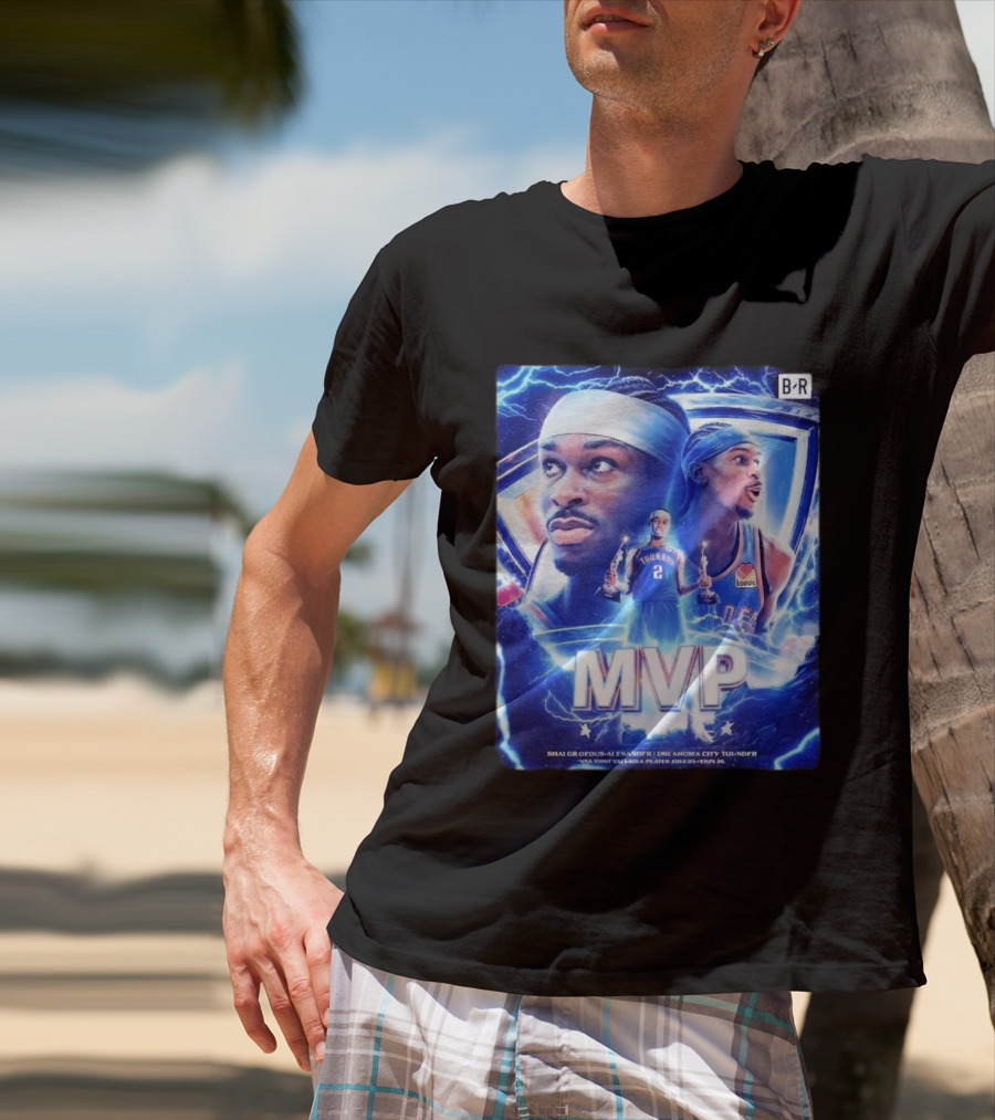 Shai Gilgeous Alexander MVP Thunder 2024 Electrifying Tribute B/R Edition T-Shirt