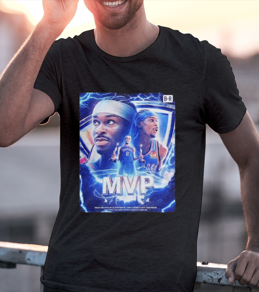 Shai Gilgeous Alexander MVP Thunder 2024 Electrifying Tribute B/R Edition T-Shirt