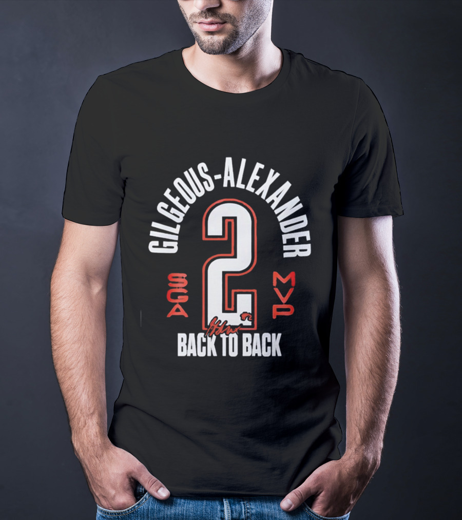 Gilgeous Alexander 2 MVP Back To Back SGA T-Shirt