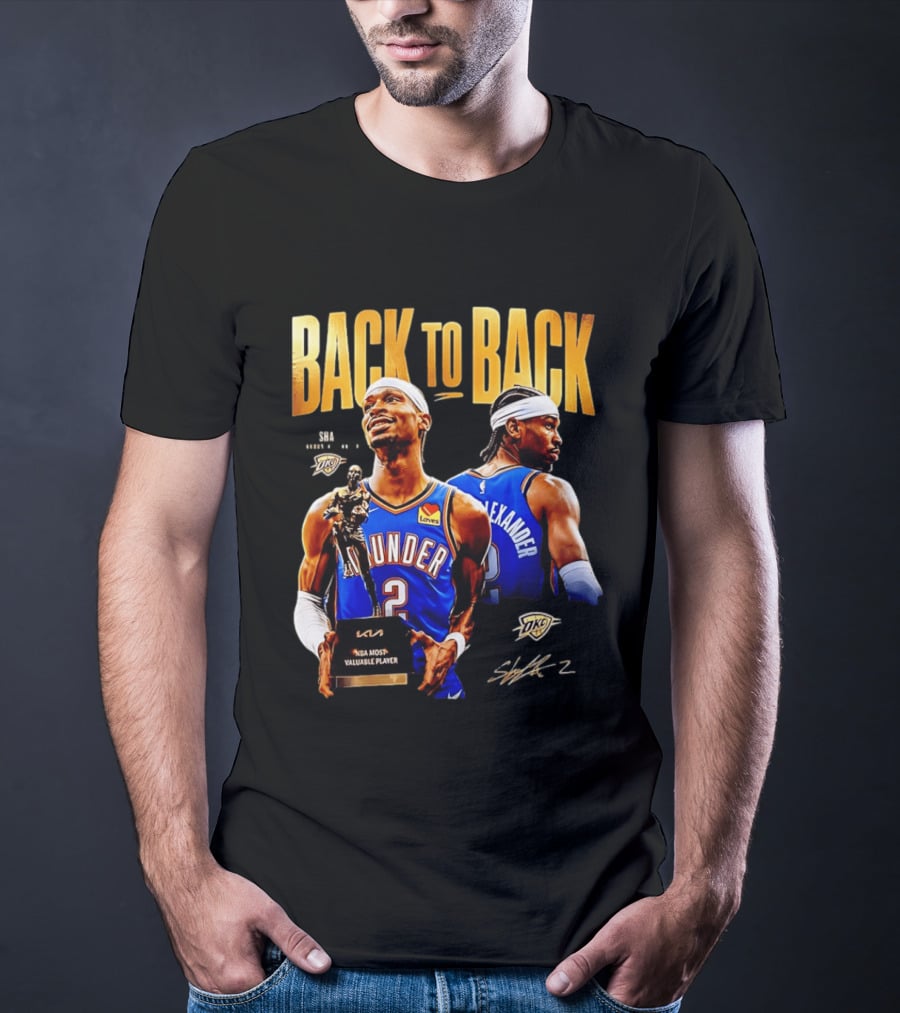 Shai Gilgeous Alexander Back To Back 2026 NBA MVP OKC Thunder SGA 2 T-Shirt