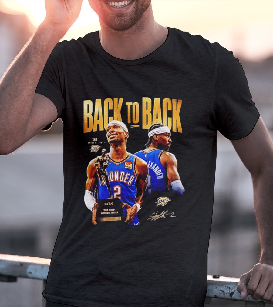Shai Gilgeous Alexander Back To Back 2026 NBA MVP OKC Thunder SGA 2 T-Shirt