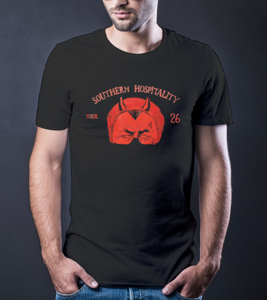Southern Hospitality Tour 26 Devil Mask Red Horns T-Shirt