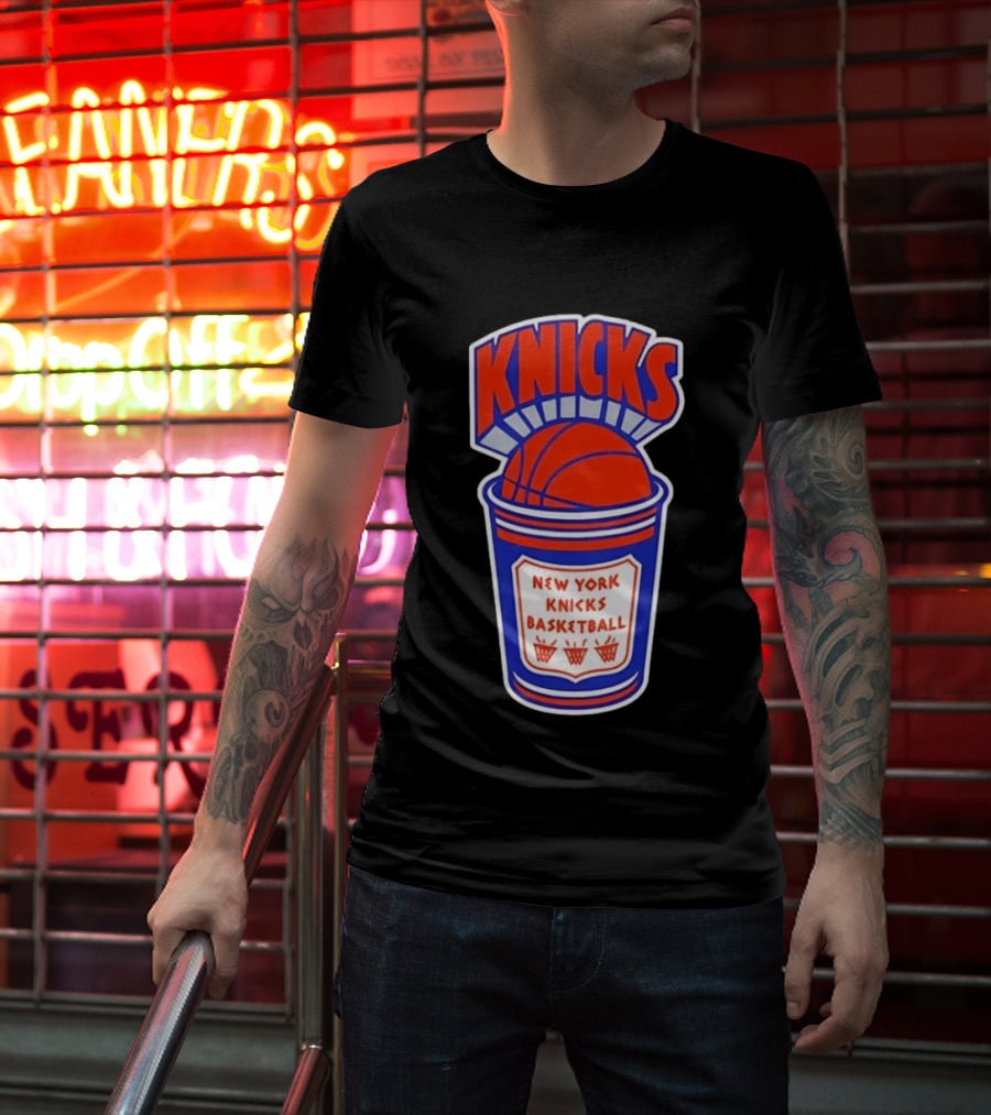 New York Knicks Basketball Orange Cup Knicks T-Shirt