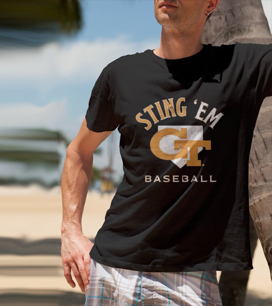 Georgia Tech Yellow Jackets Sting 'Em GT Baseball Home Plate T-Shirt