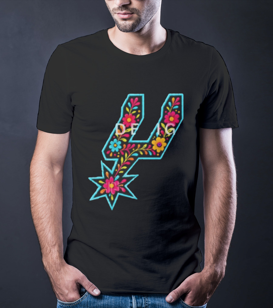 Original Spurs Floral San Antonio Spurs Basketball Nba 2026 Floral Pattern Spurs Logo 2026 T-Shirt
