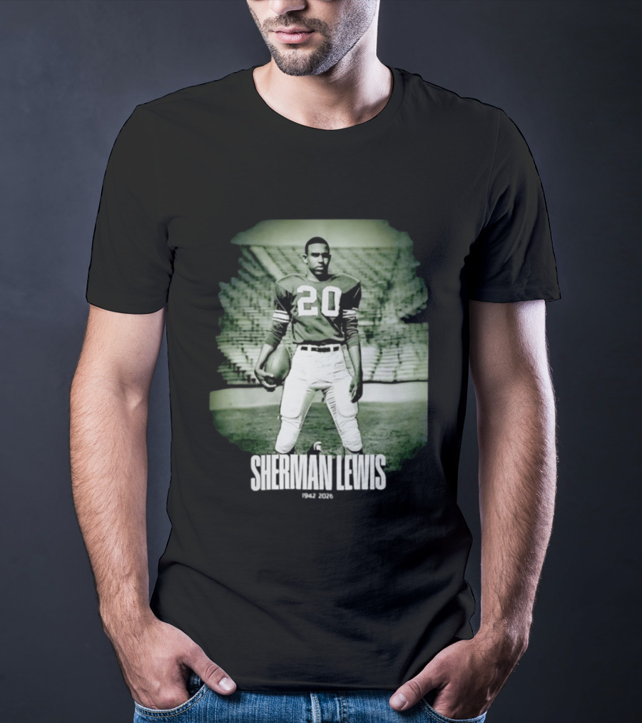 Sherman Lewis 1942 2026 Legendary Number 20 Football T-Shirt