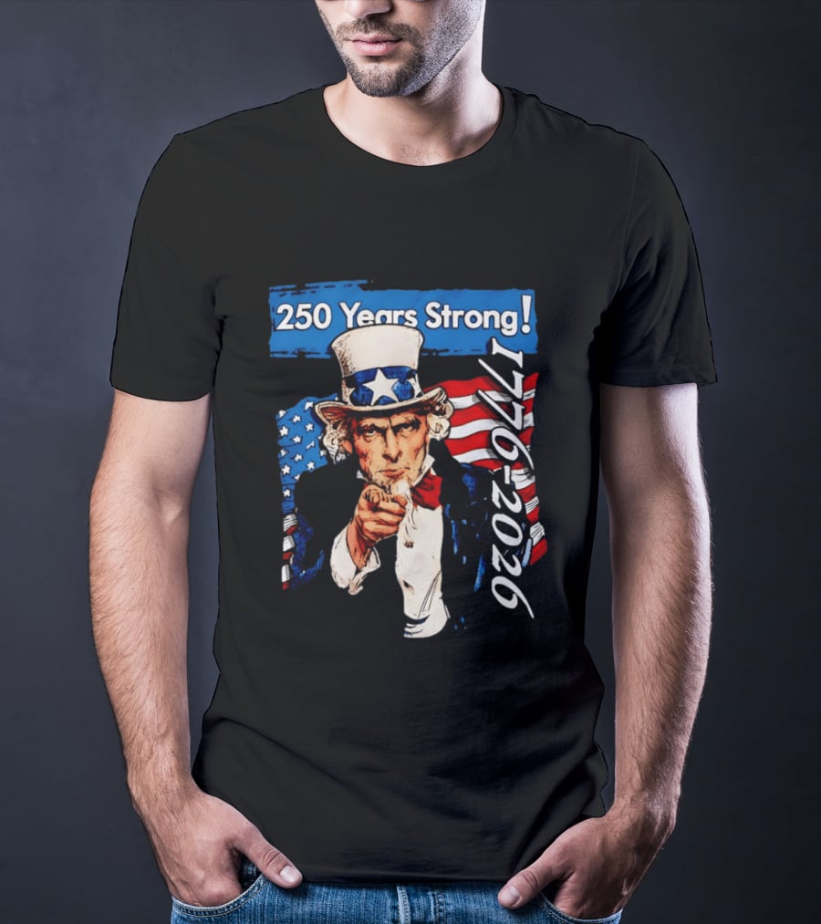 Uncle Sam 250 Years Strong 1776 2026 American Patriotic Celebration T-Shirt
