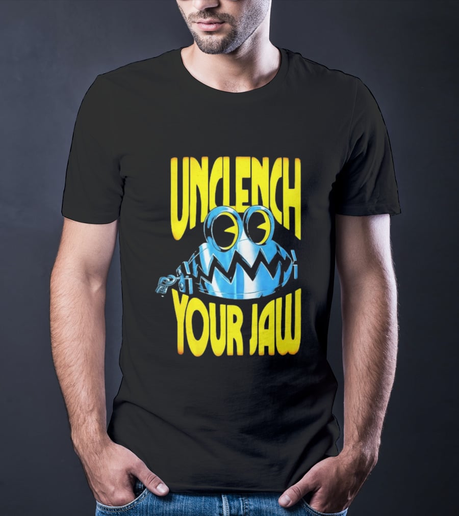 Unclench Your Jaw Blue Metal Trap Cartoon T-Shirt