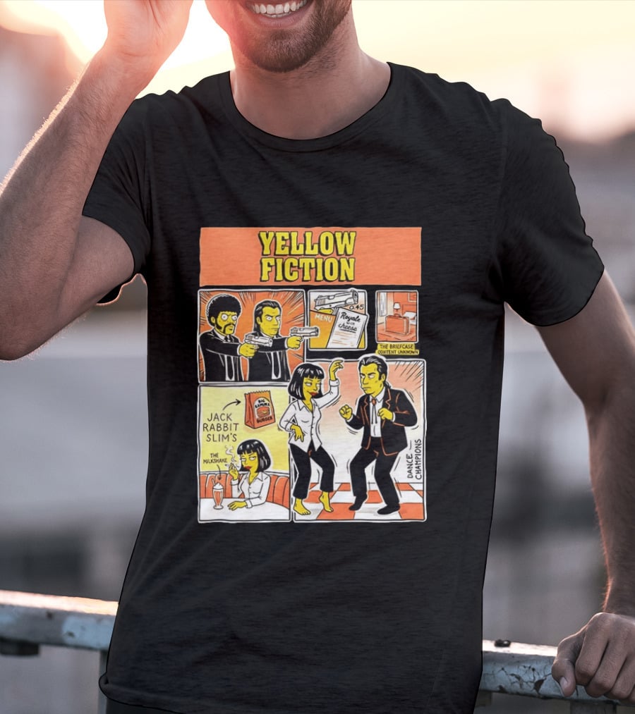 Yellow Fiction Royale Cheese Dance Champions Jack Rabbit Slim's T-Shirt