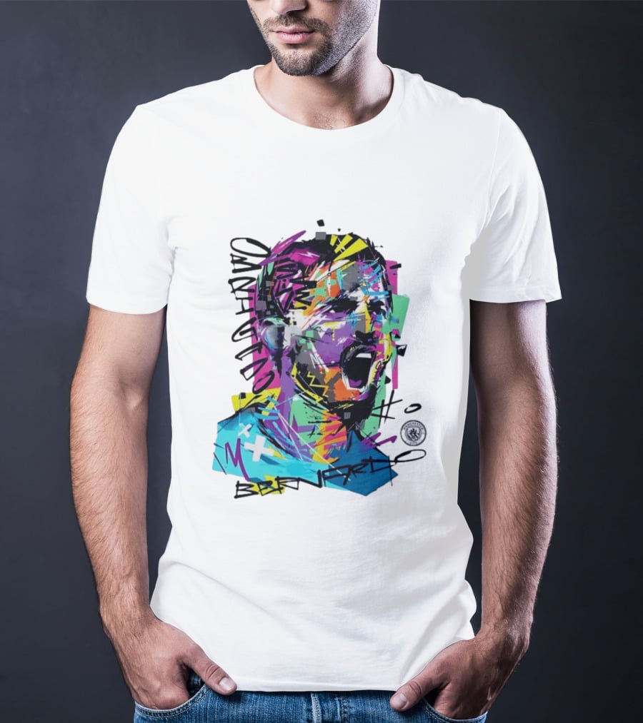 Bernardo Silva Manchester City FC 2026 Dynamic Paint Explosion T-Shirt