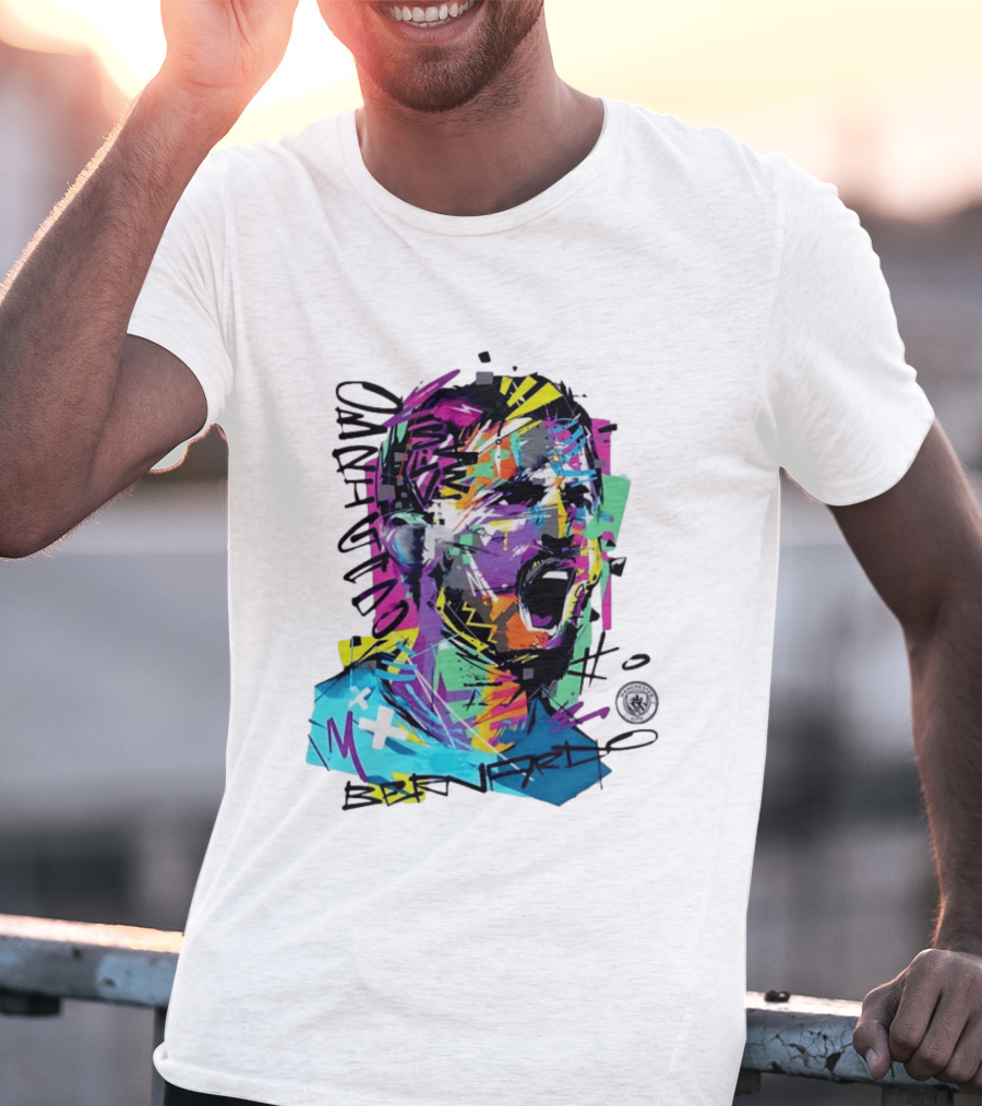 Bernardo Silva Manchester City FC 2026 Dynamic Paint Explosion T-Shirt