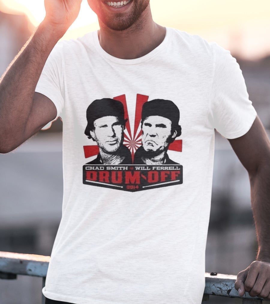 Chad Smith Will Ferrell Drum Off 2014 Event T-Shirt