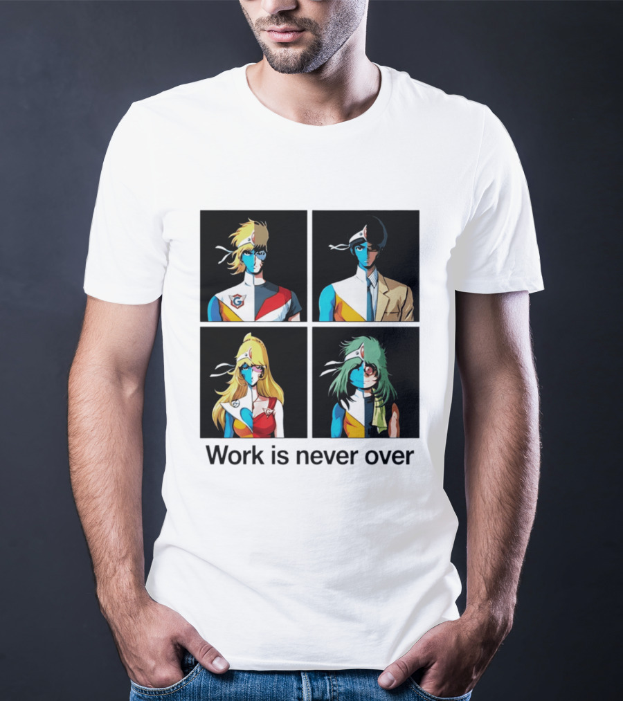 Crescendolls Work Is Never Over Daft Punk Interstella 5555 Characters T-Shirt
