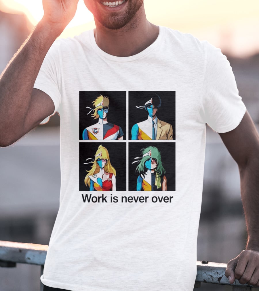 Crescendolls Work Is Never Over Daft Punk Interstella 5555 Characters T-Shirt