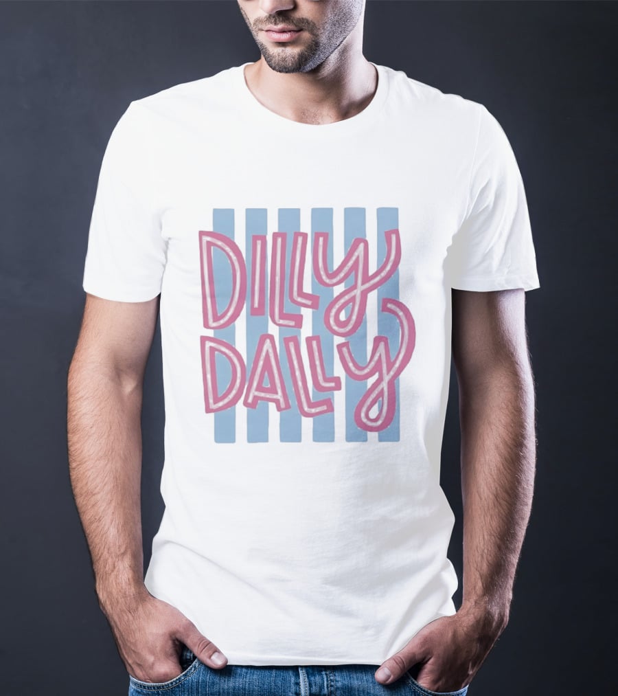 Dilly Dally Babier Pink And Blue Striped Playful T-Shirt