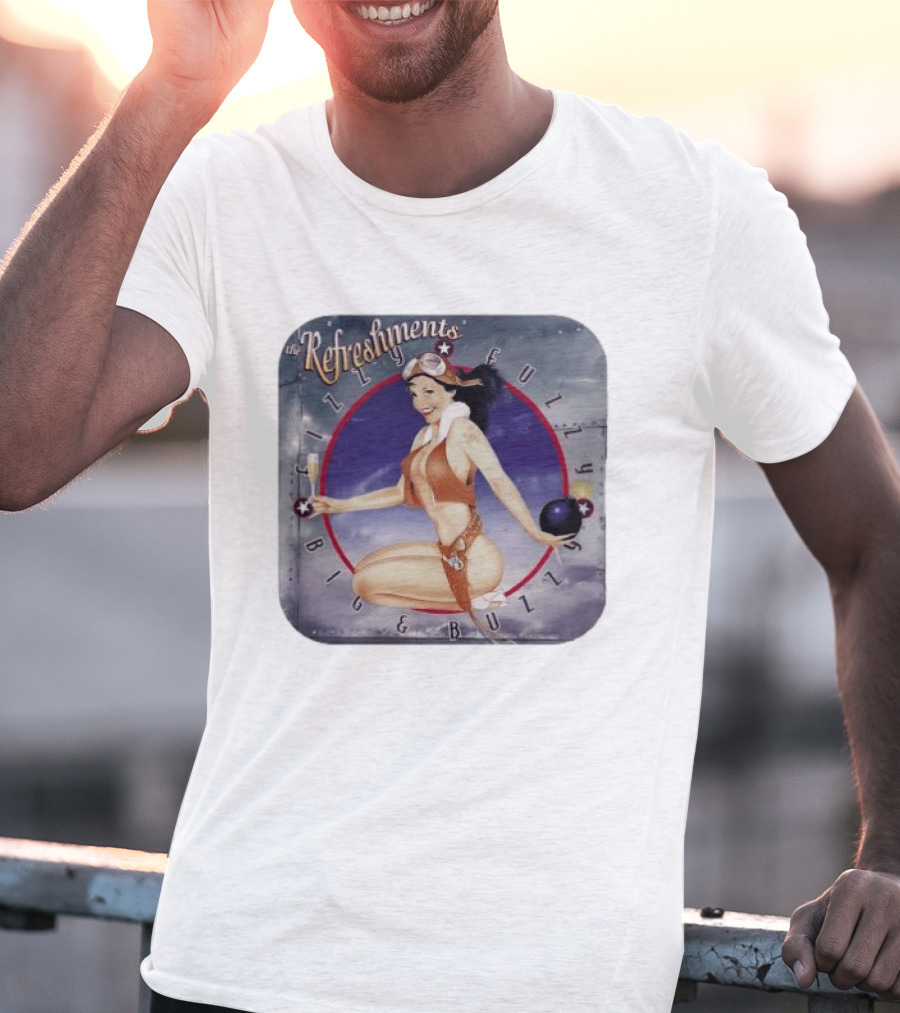 The Refreshments Fizzy Fuzzy Big & Buzzy 1996 Album Cover Vintage Pin Up T-Shirt
