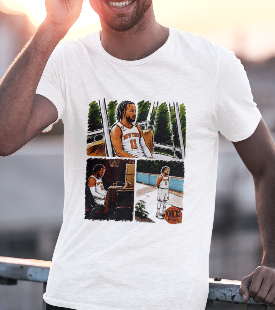 Jalen Brunson New York Knicks NBA Mexico Waiting For The Next Victim Meme T-Shirt