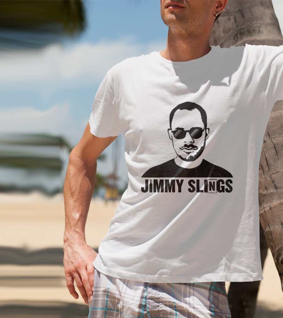 Jimmy Slings Sketch Portrait With Sunglasses T-Shirt
