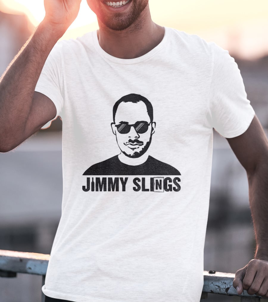 Jimmy Slings Sketch Portrait With Sunglasses T-Shirt