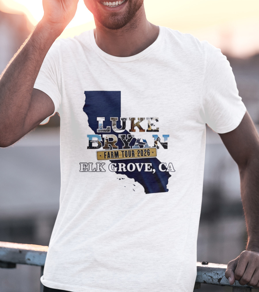 Luke Bryan Farm Tour 2026 Elk Grove CA California Map T-Shirt