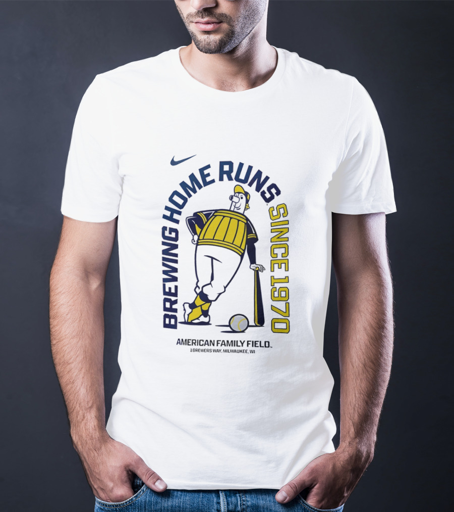 Nike Brewing Home Runs Since 1970 American Family Field Milwaukee Brewers T-Shirt