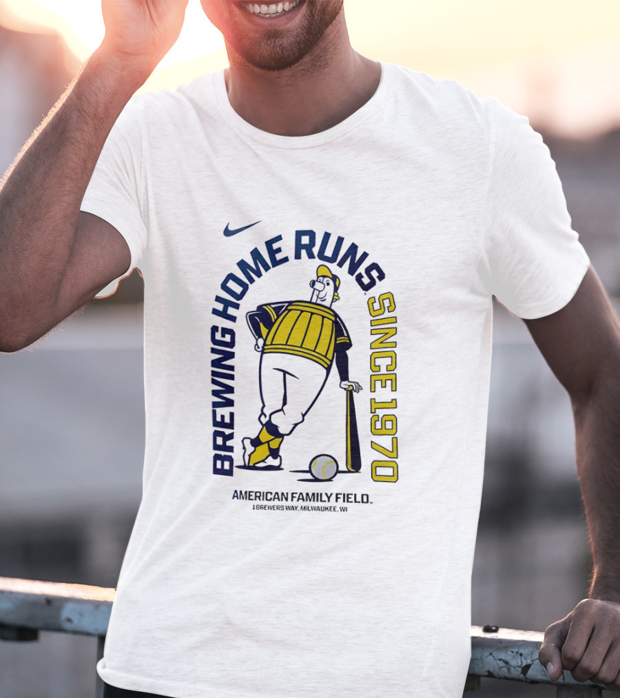 Nike Brewing Home Runs Since 1970 American Family Field Milwaukee Brewers T-Shirt