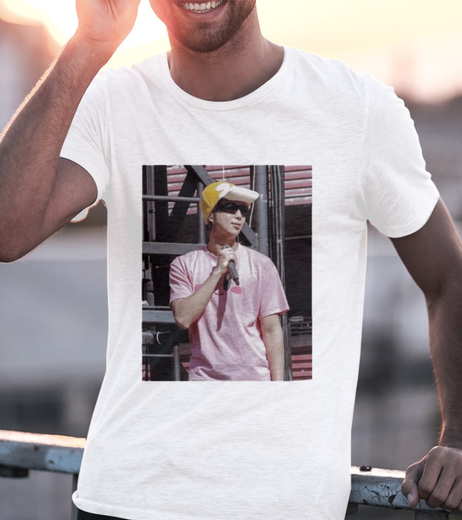 Namjoon Wearing Psyduck Hat Pink T T-Shirt