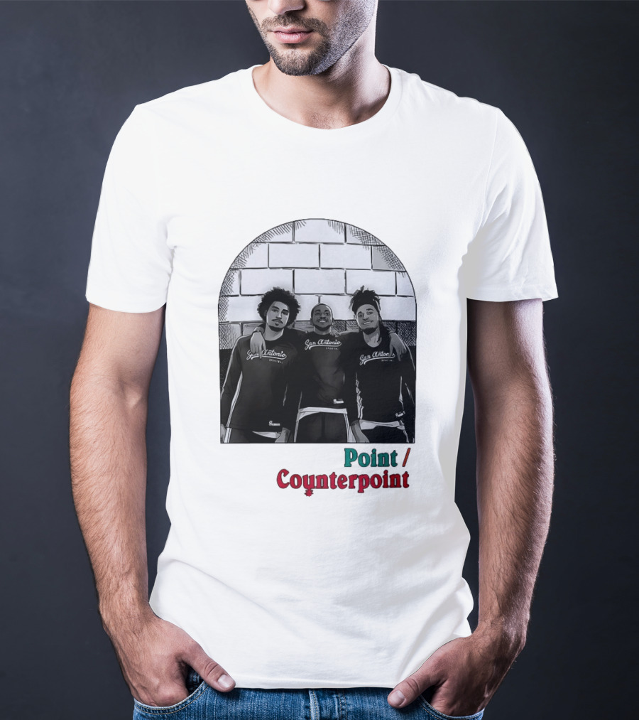 San Antonio Spurs Basketball Player Trio Point Counterpoint T-Shirt