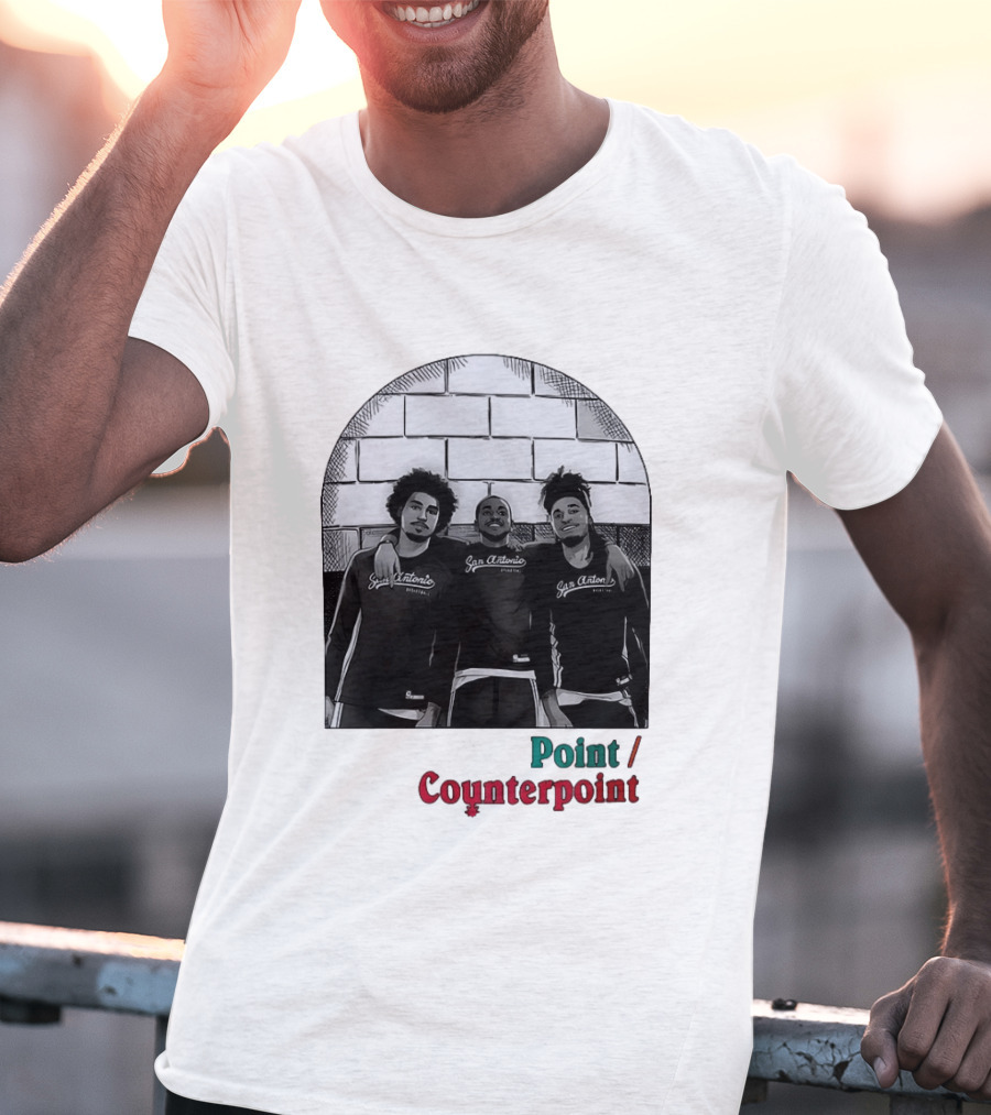 San Antonio Spurs Basketball Player Trio Point Counterpoint T-Shirt