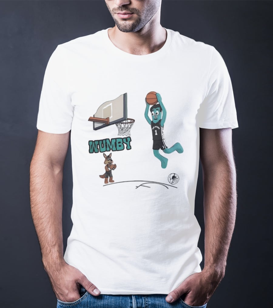 San Antonio Spurs Wumby Dunk Basketball Animated T-Shirt