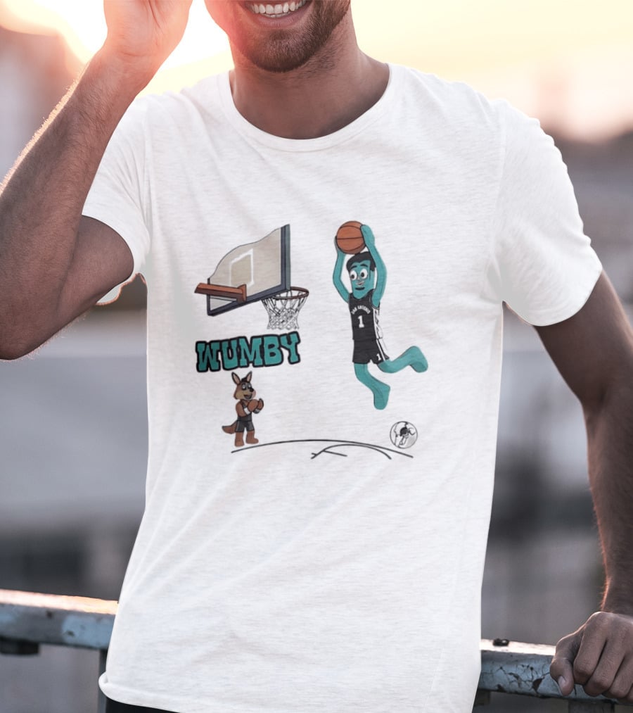 San Antonio Spurs Wumby Dunk Basketball Animated T-Shirt