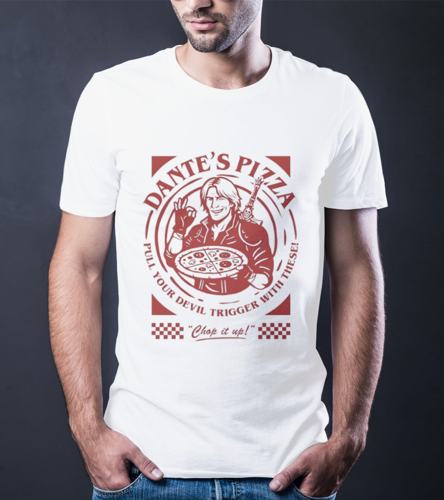 Dante's Pizza Devil May Cry Pizza Chop It Up Gaming Fans T-Shirt