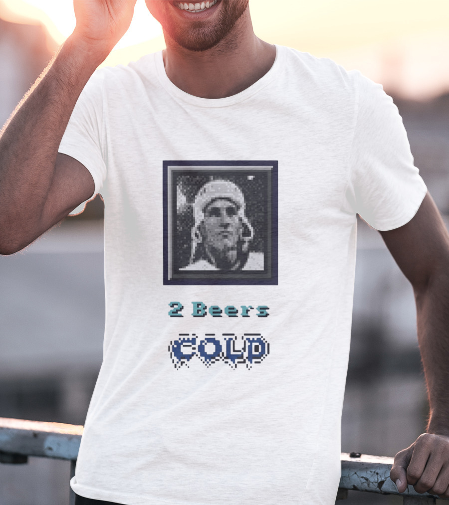 John Elway Denver Broncos Pixel Art 2 Beers Cold T-Shirt