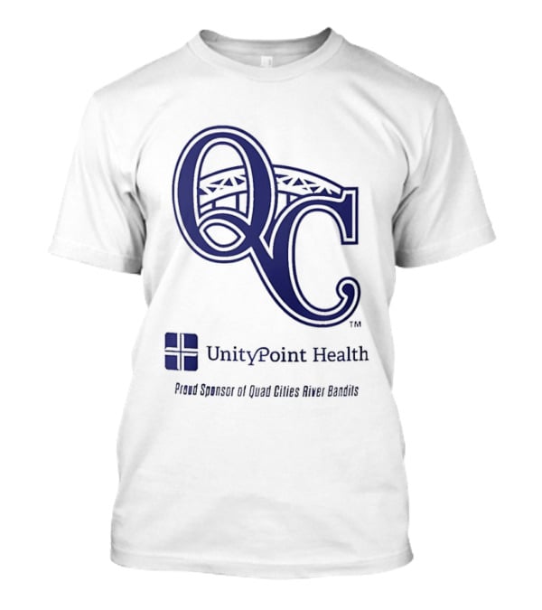 QC River Bandits UnityPoint Health Proud Sponsor Quad Cities Bridge T-Shirt