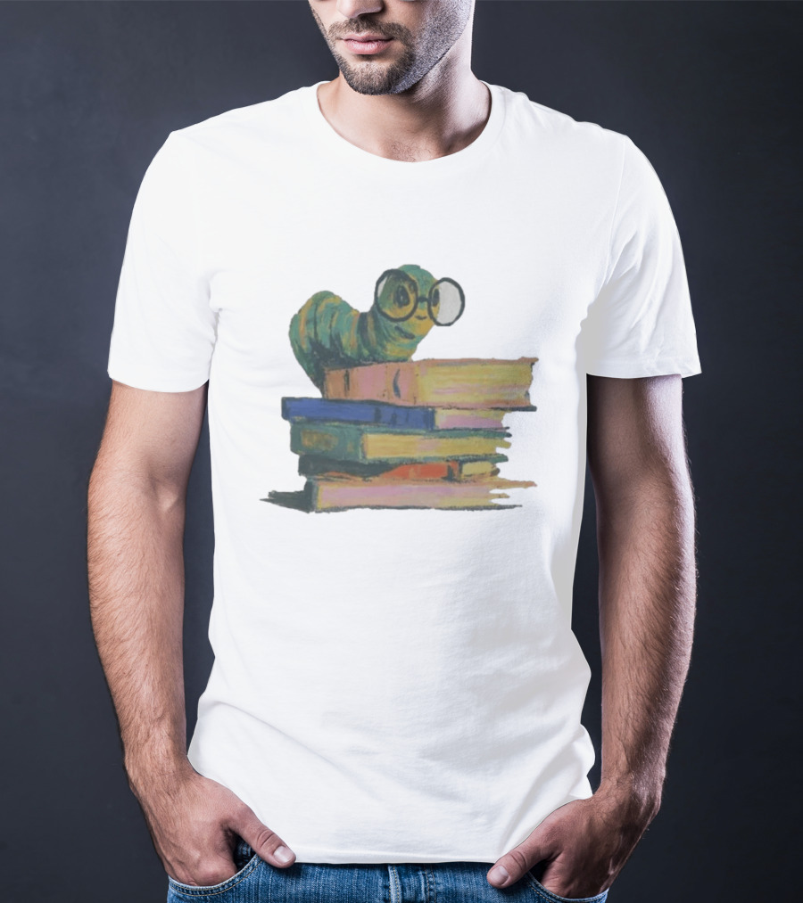 Literary Bookworm Glasses Stack Books T-Shirt