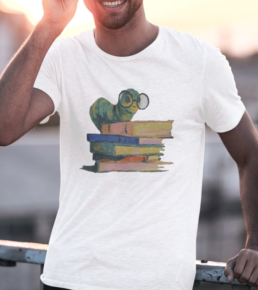 Literary Bookworm Glasses Stack Books T-Shirt