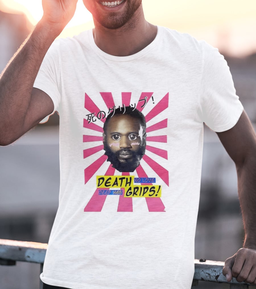 Stefan Burnett Death Grips No Love Deep Web Japanese Text Pink Sunburst T-Shirt