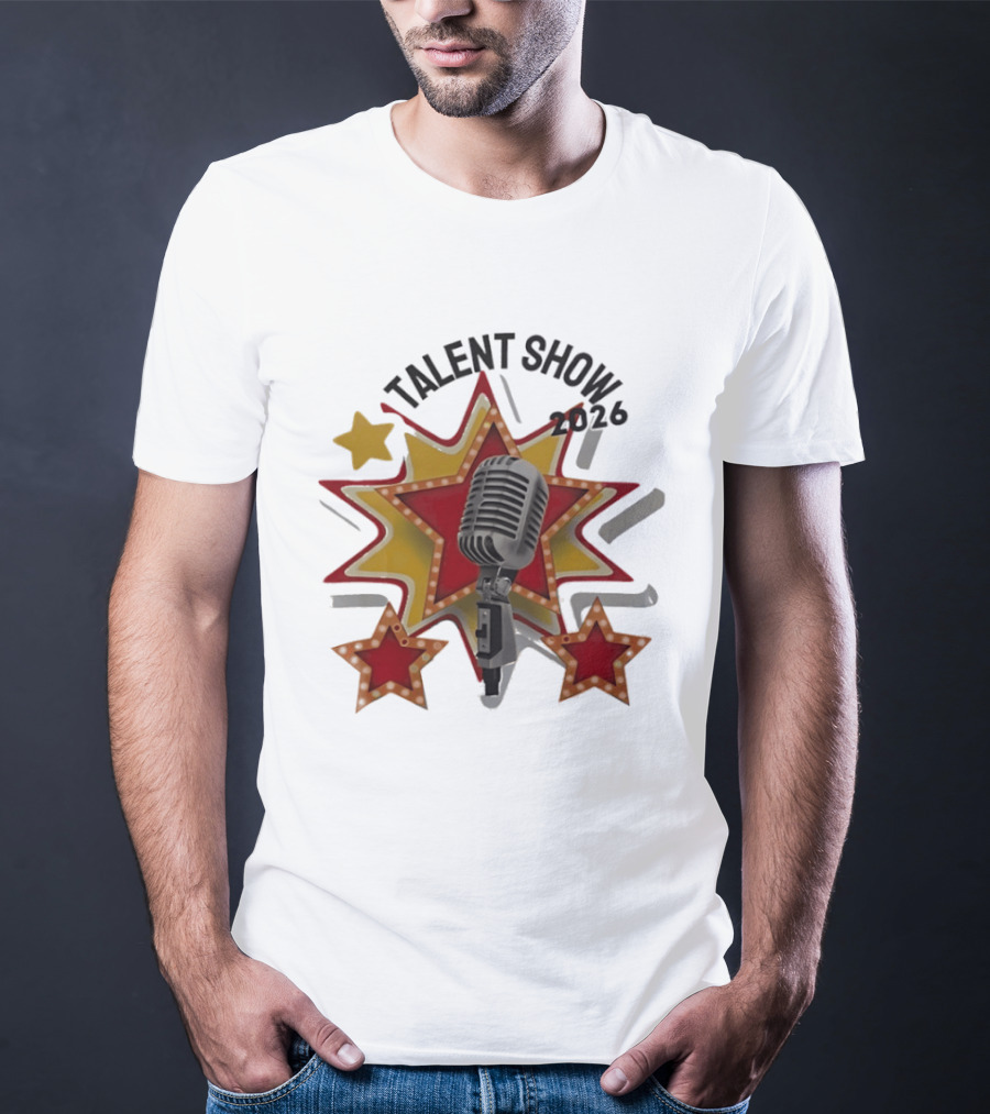 Talent Show 2026 Star Performer Mic And Stars T-Shirt