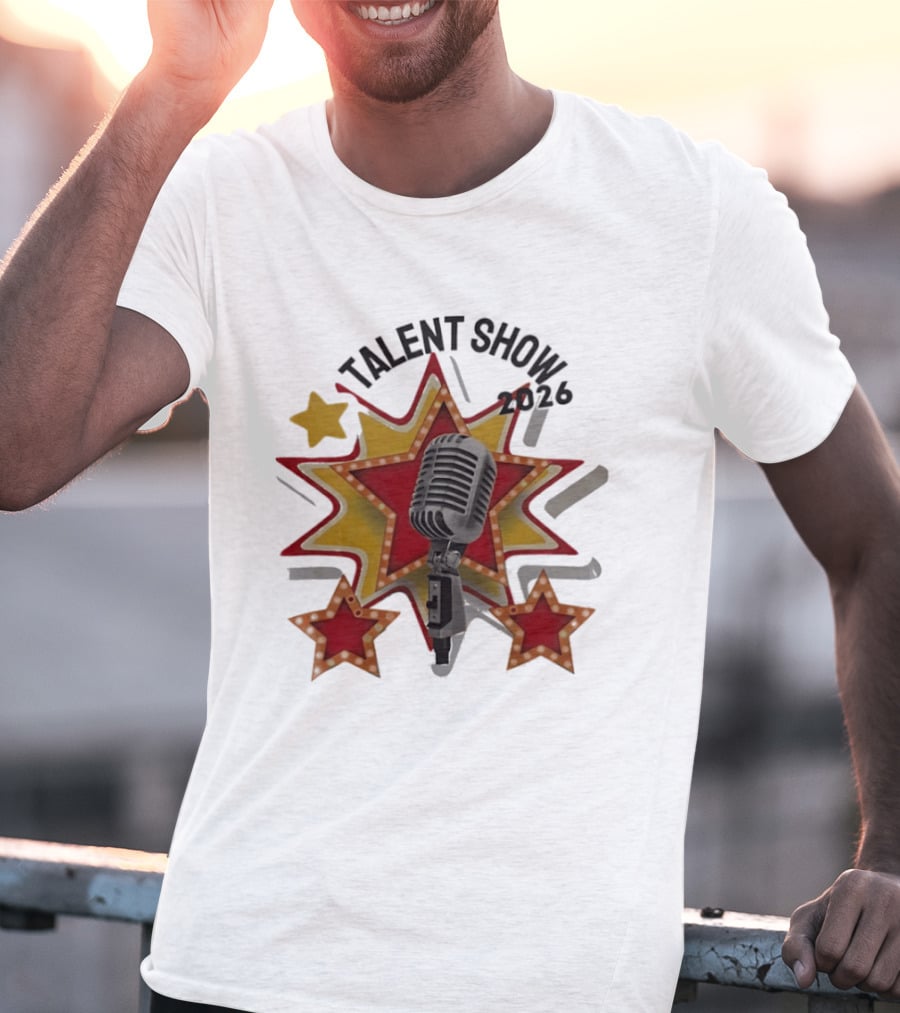 Talent Show 2026 Star Performer Mic And Stars T-Shirt